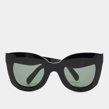 Pre Owned Celine Black Cl4005- 1ON Cat Eye Sunglasses