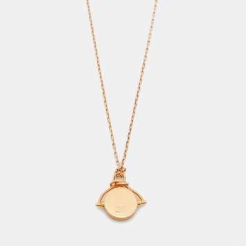 مملوكة مسبقًا Céline Gold Tone Rotating Disc Knot Pendant Necklace