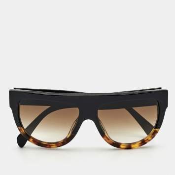Pre Owned Celine Dark Brown Tortoise CL 41026/S Aviator Sunglasses