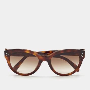 Pre Owned Celine Brown Tortoise CL401691 Cat Eye Sunglasses