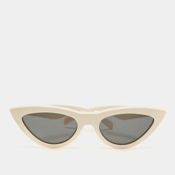 Pre Owned Celine Cream Acetate Cat Eye Sunglasses