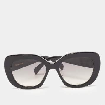 Pre Owned Celine Black Acetate TF22312140 Gradient  Cat Eye Sunglasses