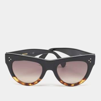 Pre Owned Celine Dark Brown/Black Tortoise Cl400161 Sunglasses