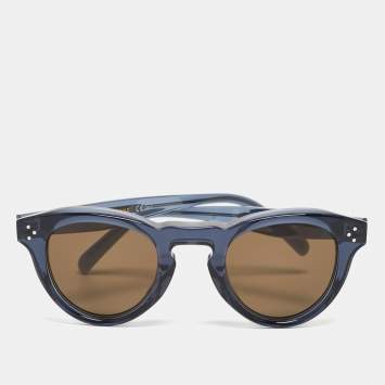 Pre Owned Celine Brown CL41372/S Bevel Round Sunglasses