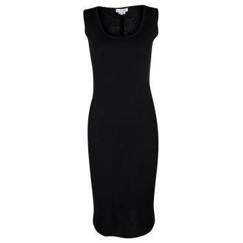 Pre Owned Celine Vintage Black Wool Sleeveless Bodycon Dress S