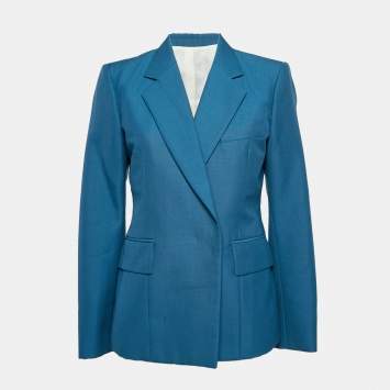 Pre Owned Celine Blue Wool Single Breasted Blazer M