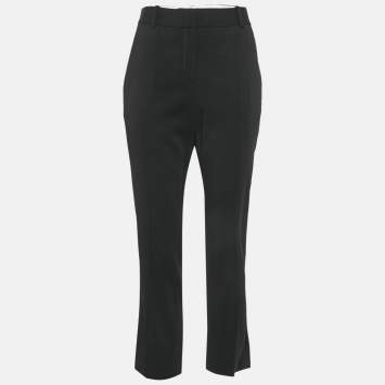 Pre Owned Celine Black Gabardine Pintuck Trousers M