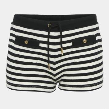 Pre Owned Celine Black Rib Knit Marinière Shorts XS