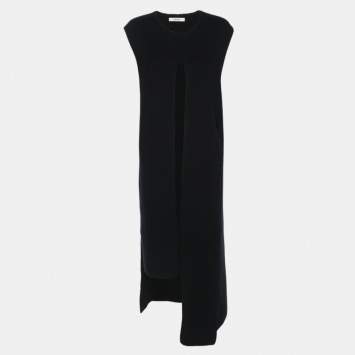 Celine Navy Blue Wool Rib Knit Dress S