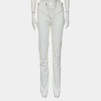 Pre Owned بنطلون جينز سيلين أبيض قطني تريونفه  مستقيم