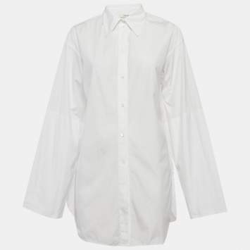Pre Owned Celine White Cotton Long Sleeve Shirt M
