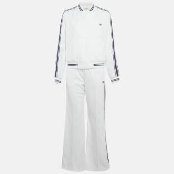 مملوكة مسبقًا Celine White Triomphe Jersey Tracksuit M/L