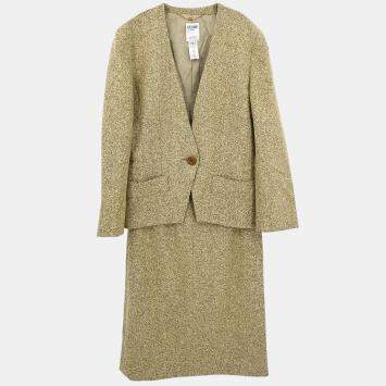مملوكة مسبقًا Celine Setup Suit Jacket Skirt Beige #38
