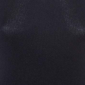 Pre Owned Celine Blue Rib Knit Turtle Neck Sweater M