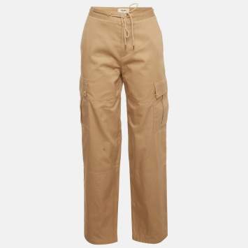 Pre Owned بنطلون سيلين بيج غاباردين كارغو مقاس صغير (سمول)