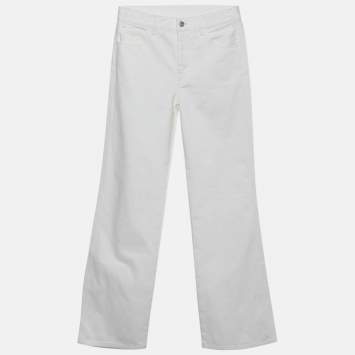 Pre Owned بنطلون جينز سيلين دنيم أبيض قصّة مستقيمة حجم متوسط خصر 28 بوصة