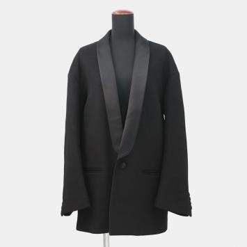 Pre Owned Celine Cashmere Tuxedo Coat Size 34 Black Cashmere100%