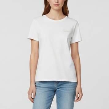 Pre Owned Celine White Logo Embroidered Cotton Crewneck T-Shirt L