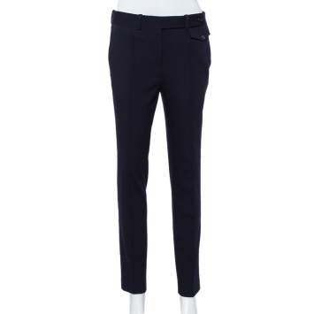 Pre Owned Celine Navy Blue Wool Tapered Leg Pants S