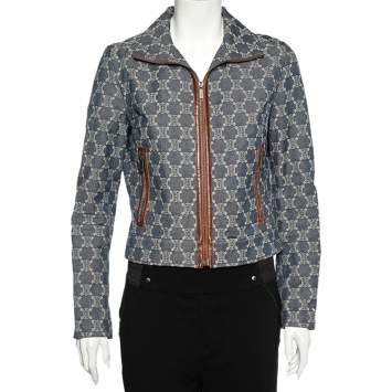 مملوكة مسبقًا Celine Indigo Macadam Denim Zip Front Jacket M
