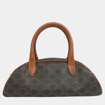Pre Owned Celine Dark Brown Triomphe Handbag