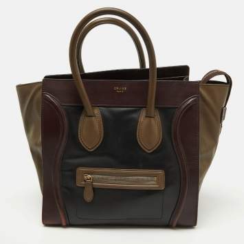 Pre Owned Celine Multicolor Leather Mini Luggage Tote