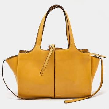 Pre Owned Celine Mustard Leather Trifold Bag