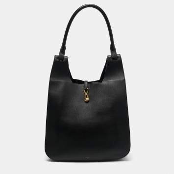 Celine Black Leather Hook Hobo