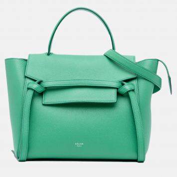 Pre Owned Celine Green Micro Grained Calfskin Belt Bag