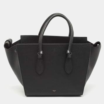 Pre Owned Celine Black Leather Mini Tie Tote