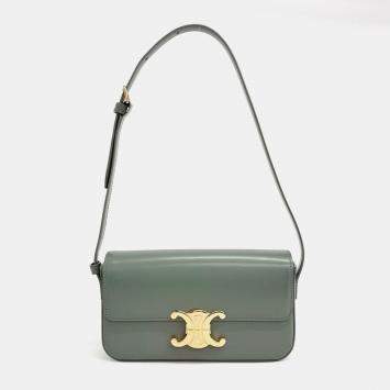 Pre Owned Celine Green Leather Triumph shoulder bag