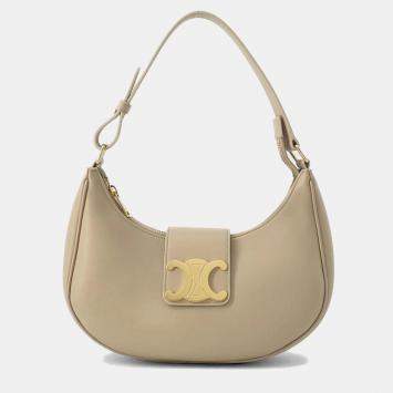 Pre Owned Celine Beige Leather Medium Ava One Shoulder Bag 