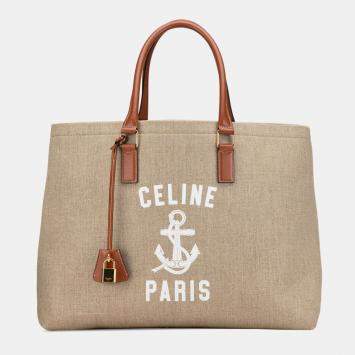 Celine Beige Paris Horizontal Cabas Tote