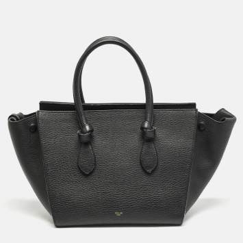 Pre Owned Celine Black Leather Mini Tie Tote