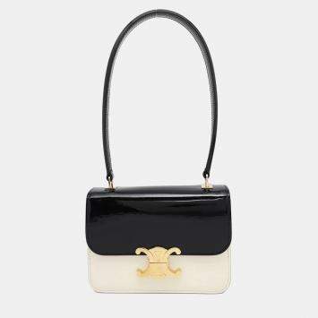 Pre Owned Celine Teen Garance Black/White Patent Leather Shoulder Bag