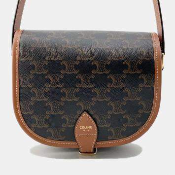 Celine Tan PVC Leather Falco Shoulder Bag Medium