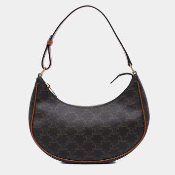 Pre Owned Celine Triomphe Coated Canvas Ava Shoulder Bag