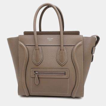Pre Owned Celine Luggage Micro Shopper Suri Leather Tote Bag