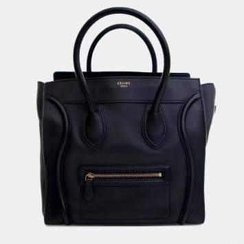 Celine Black Mini Calfskin Luggage Tote