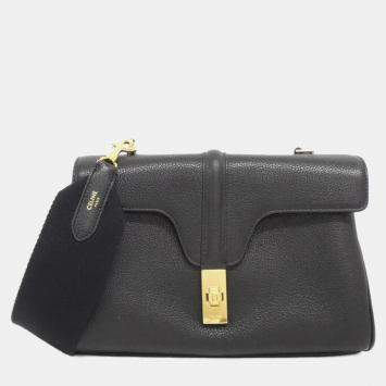 Pre Owned Celine Soft 16 Teen Black Leather Shoulder Bag