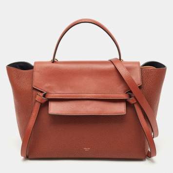 Celine Brown Leather Mini Belt Top Handle Bag