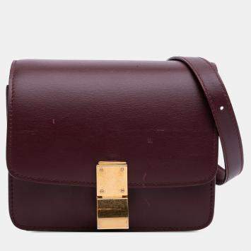 Pre Owned Celine Red Small Calfskin Classic Box