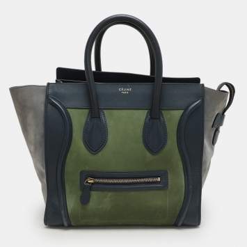 Celine Tri Color Leather and Suede Mini Luggage Tote