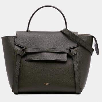 Celine Green Micro Grained Calfskin Belt Bag