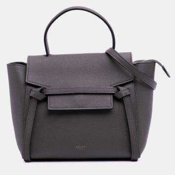 Celine Grey Nano Grained Calfskin Belt Bag