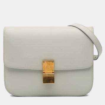 Pre Owned Celine Green Medium Calfskin Classic Box
