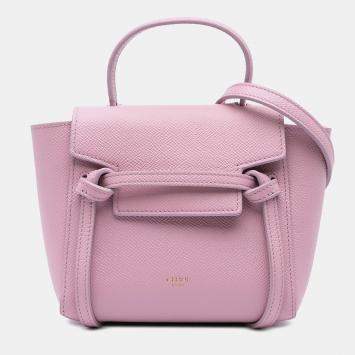 Pre Owned Celine Pink Pico Grained Calfskin Belt Bag
