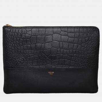 Celine Croc-Embossed Pouch