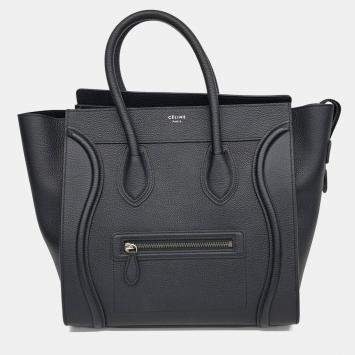 Celine Black Leather Luggage Tote