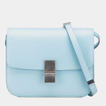 Pre Owned Celine Blue Medium Calfskin Classic Box